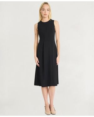 Luxely Sleeveless Seam Detail Midi Dress - Black