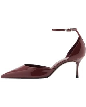 Mango Kitten-heeled Pointed-toe Ankle-strap Pumps - Brown