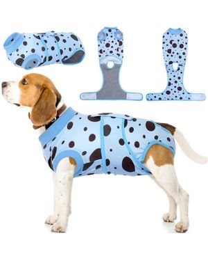 Kuoser Soft Stretch Recovery Suit For Dogs - Blue