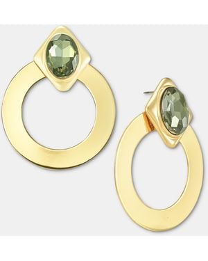 INC International Concepts Crystal & Hoop Drop Earrings - Metallic