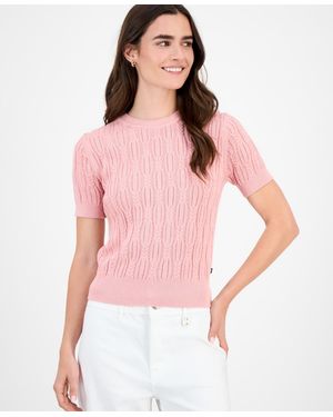 Nautica Cotton Cable-knit Sweater - Pink