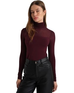 MARCELLA Cara High-stretch Long-sleeve Turtleneck Top - Purple
