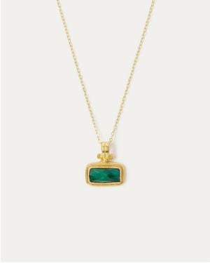 Ottoman Hands Noa Emerald Pendant Necklace - White