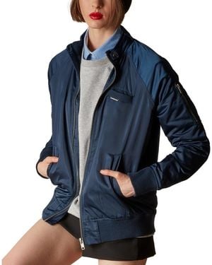 Members Only Satin Bomber Jacket - Blue