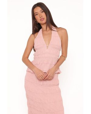 Petal & Pup Zafira Textured Halter Top - Pink