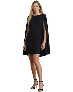 Ralph Lauren Georgette Cape Dress - Black