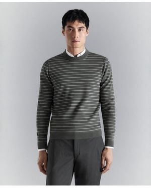 Mango Comfort Stretch Striped Sweater - Gray