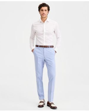 Michael Kors Classic-fit Cotton-blend Dress Pants - Blue