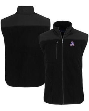 Cutter & Buck New England Patriots Throwback Cascade Eco Sherpa Fleece Full-zip Vest - Black
