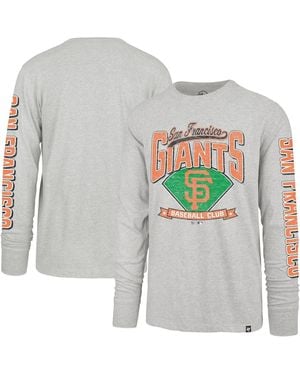 '47 Â San Francisco Giants Big Tall Distressed Franklin Long Sleeve T-shirt - Gray