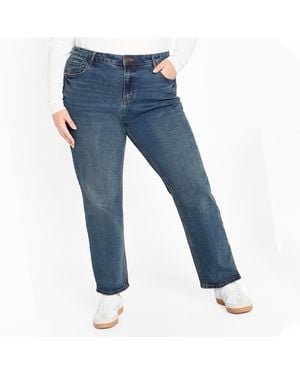 City Chic Plus Size Harley Fit Amira Straight Jean - Blue