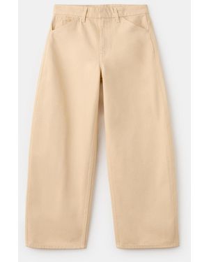 Mango Mid-rise Balloon Jeans - Natural