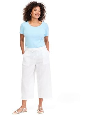Style & Co. Cotton Gauze Wide-leg Pull-on Capris - Blue