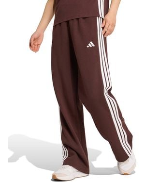 adidas Essentials 3-stripes Open Hem Pants - Brown