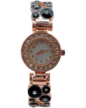 Olivia Pratt Colorful Round Shapes Band Bangle Watch - White