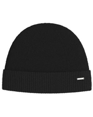 HUGO Boss Ribbed Cashmere Beanie - Black