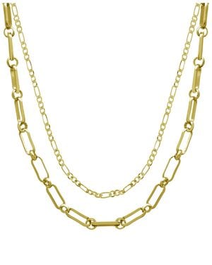 And Now This 15.25" And 17.5" + 2" Extender Multi Chain Layered Necklace - Metallic