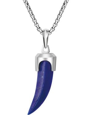 Bulova Sterling Silver Pendant Necklace - Blue