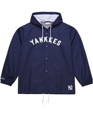 Mitchell & Ness New York Yankees Full-snap Hooded Coaches Jacket - Blue