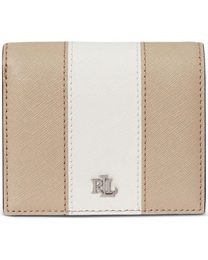 Ralph Lauren Crosshatch Leather Compact Wallet - Natural