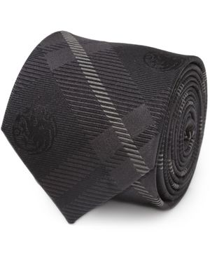 Game Of Thrones Targaryen Dragon Plaid Tie - Black