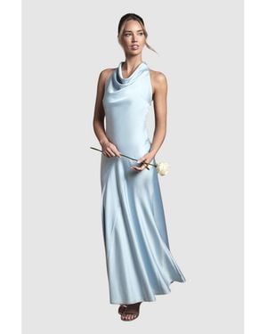 Oasis Satin Maxi Bridesmaid Dress - Blue
