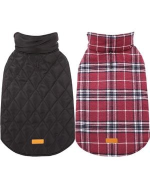 Kuoser Reversible Waterproof Fleece-lined Dog Jacket - Black
