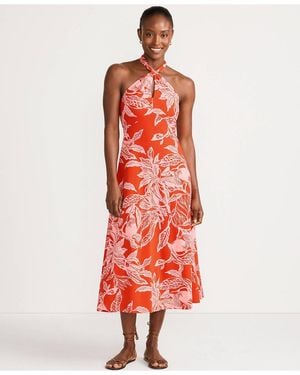 Lands' End Cotton Modal Halter Midi Dress - Red