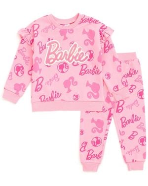 Barbie Toddler Girls Fleece Sweatshirt And jogger Pants Outfit Set - Pink