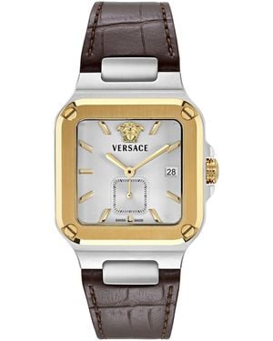 Versace Greca Edge Stainless Steel Bracelet Watch 38x49mm - Metallic