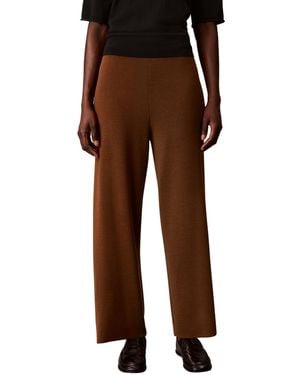 Calvin Klein Pull-on High-rise Wide-leg Sweater Pants - Brown