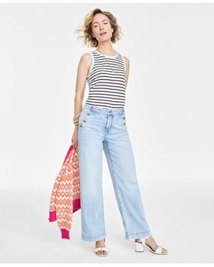 On 34th Sailor High-rise Wide-leg Jeans - White