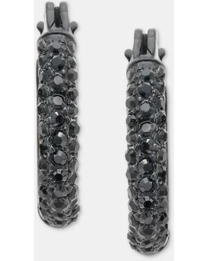 DKNY Crystal 14mm Pave Hoop Earrings - White