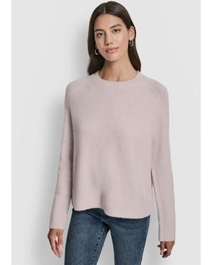 DKNY Crewneck Long-sleeve Sweater - Natural