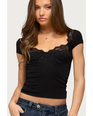 Edikted Nellwyn Lacey Top - Black