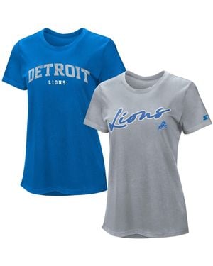 Starter 2-piece Detroit Lions Screen Print Graphics T-shirts Set - Blue
