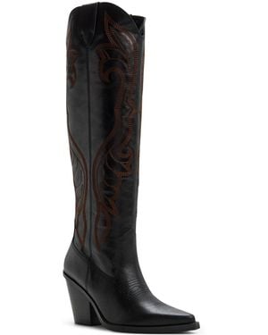 ALDO Revolve Western Block Heel Knee-high Boots - Black