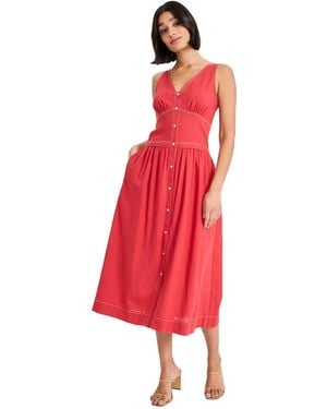 Donna Morgan Isla Lined Midi Dress - Red