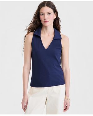 On 34th Racerback Polo Tank Top - Blue