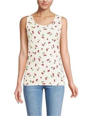 Lands' End Cotton Tank Top - White