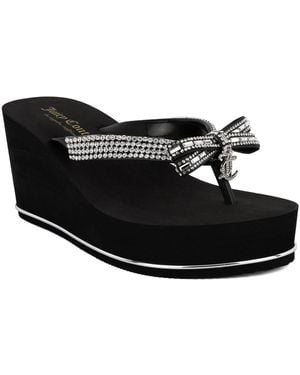 Juicy Couture Uche Eva Wedge Sandals - Black