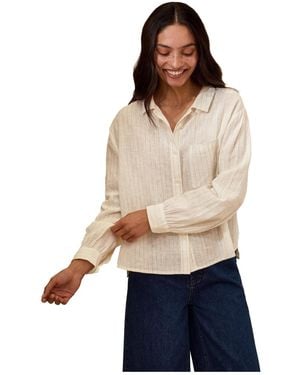Celtic & Co. Draped Boxy Collared Shirt - Blue