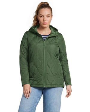 Lands' End Plus Size Featherfree Onion Quilted Insulated Jacket - Green