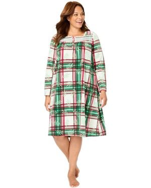 Only Neccessities Plus Size Long-sleeve Gown - Green