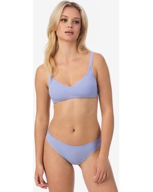 On Gossamer Cabana Cotton Lace-trim Bralette 010404 - Blue