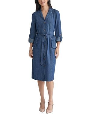 Jones New York Petite Denim Cargo Shirtdress - Blue