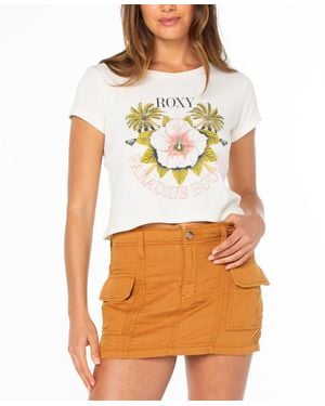 Roxy In Bloom Graphic Crew Neck T-shirt - Orange
