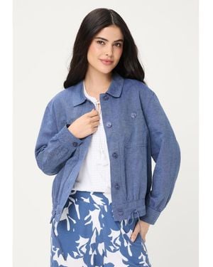 Olsen Linen-cotton Jacket - Blue