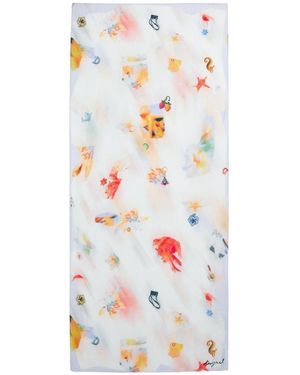 Desigual Rectangular Foulard Charms - White