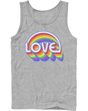 Design By Humans Rainbow Love Sleeveless Tank Top - Gray